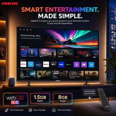 نيكاي 55 بوصة تلفزيون ذكي,دقة 4 كيه كيو ليد,60 Hz,اسود,NIK55MEU4QLED