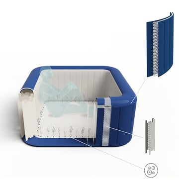 Bestway Above-Ground Pool 180 Cm×180 Cm×71 Cm,4 Person,Blue