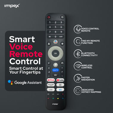 Impex 75" Smart Tv,4k Qled,,Black,75-Inch Qled Smart Google Tv