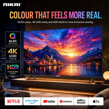 نيكاي 65 بوصة تلفزيون ذكي,دقة 4 كيه كيو ليد,60 Hz,اسود,NIK65MEU4QLED
