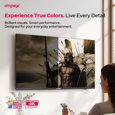 امبيكس 50 بوصة تلفزيون ذكي,دقة كاملة كيو ليد,60 Hz,اسود,Impex Gloria 50 Inch QLED Smart TV