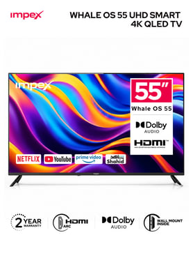 Impex 55" Smart Tv,4k Qled,60 Hz,Black,Wios55q