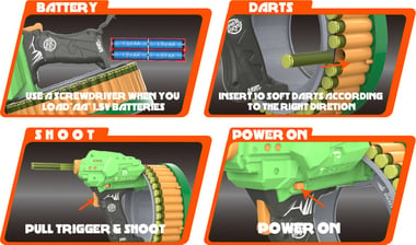 Hip Shot Dart Gun,5 Years And Above,Multicolor
