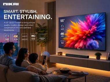 نيكاي 55 بوصة تلفزيون ذكي,دقة 4 كيه كيو ليد,60 Hz,اسود,NIK55MEU4QLED