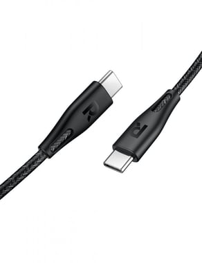 Ravpower Rp-Cb1029 Ravpower Rp-Cb1029 60w Fast Charging Nylon Braid Black Global Version Type C To C Cable 1.2m Sync & Charge Cable,1.2 Cm,Black