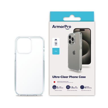 Armorpro Iphone 15 Pro Back Cover Mobile Case,Clear