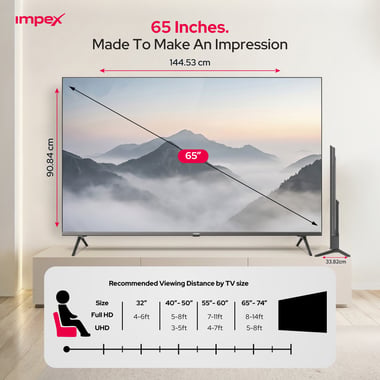 Impex 65" Smart Tv,4k Qd Mini-Led,144 Hz,Black,65 Inch 4k Ultra Hd Qd Mini Led Google Smart Tv