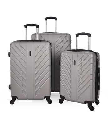 Track Luggage Set Of 3 (20"/24"/28"),3 Pieces,Silver