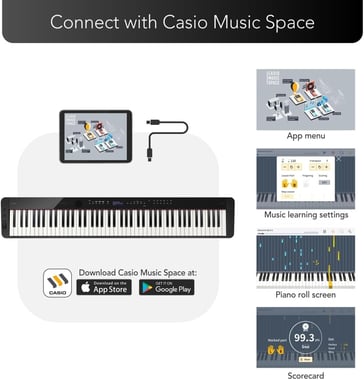 Casio 88 Keys Digital Piano,Intermediate,All Ages,Black