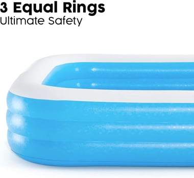 Bestway Inflatable Pool 305 Cm×183 Cm×56 Cm,3 Person,Blue