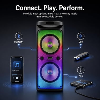Nikai Nprty1060 Portable Speaker,2-3 Hours,Black