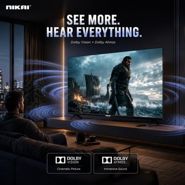 نيكاي 75 بوصة تلفزيون ذكي,دقة 4 كيه كيو ليد,60 Hz,اسود,NIK75MEU4QLED