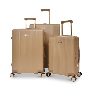Track Luggage Set Of 3 (20"/24"/28"),3 Pieces,Gold