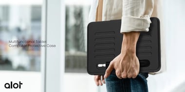ألوت iPad 9th Generation (10.2-inch) حافظة كمبيوتر لوحي بغطاء خلفي,أسود