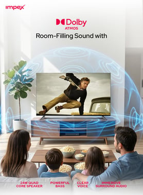امبيكس 50 بوصة تلفزيون ذكي,دقة 4 كيه كيو ليد,60 Hz,اسود,50-Inch Google QLED TV