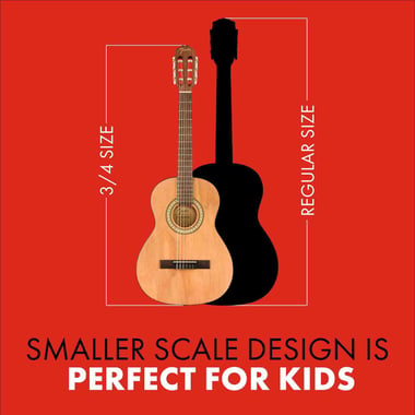 Fender Acoustic Guitar Beginner,Right-Handed,6,Kids,Brown