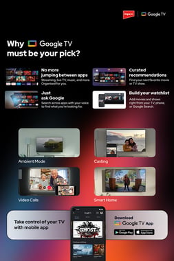 Impex 43" Smart Tv,Full Hd Qled,60 Hz,Black,43-Inch Full Hd Google Qled Tv