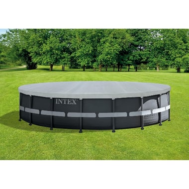 Intex Above-Ground Pool Cover 549 Cm×549 Cm×12 Cm,Drawstring,Grey