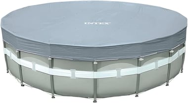 Intex Above-Ground Pool Cover 488.00 Cm×488.00 Cm×20.00 Cm,Drawstring,Grey