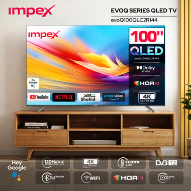 Impex 100" Smart Tv,4k Qled,144 Hz,Black,100qlc2r120