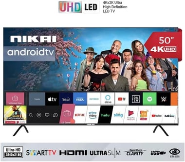 نيكاي 50 بوصة تلفزيون ذكي,UHD ليد,60 Hz,اسود,UHD50SLED