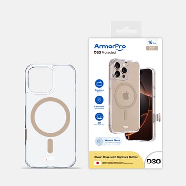 آرمربرو iPhone 16 Pro,غطاء خلفي للهاتف الذكي مع ماغ سيف,شفاف