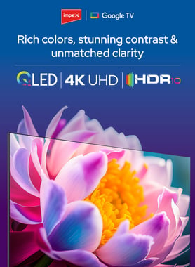 Impex 55" Smart Tv,4k Qled,120 Hz (Dlg),Black,Impex 55 Inch Qled Google Tv