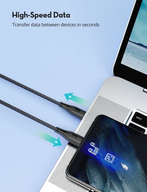 Ravpower Rp-Cb1029 Ravpower Rp-Cb1029 60w Fast Charging Nylon Braid Black Global Version Type C To C Cable 1.2m Sync & Charge Cable,1.2 Cm,Black