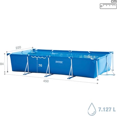 انتيكس مسبح باطار 450 سم×220 سم×84 سم,4 أشخاص,ازرق