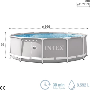 Intex Framed Pool 366.00 Cm×366.00 Cm×99.00 Cm,4 Person,Multicolor