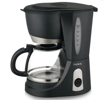 Impex Drip Coffee Machine,1.25 L,Black