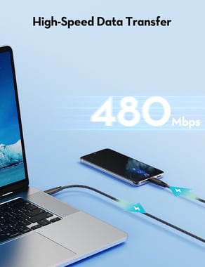 Ravpower Rp-Cb1035 Ravpower Rp-Cb1035 100w 1.5m Nylon Usb-C To Usb-C Cable Black Sync & Charge Cable,1.5 Cm,Black