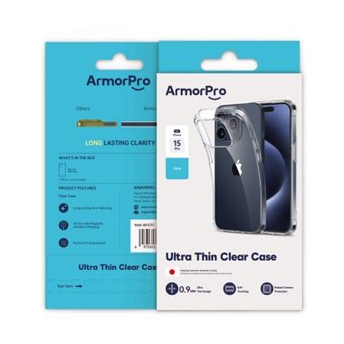 آرمربرو iPhone 15 Pro,غطاء خلفي للهاتف الذكي,شفاف