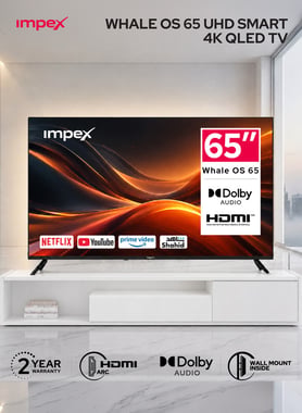 Impex 65" Smart Tv,4k Qled,60 Hz,Black,Wios65q