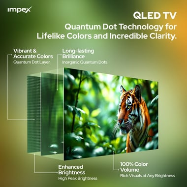 امبيكس 85 بوصة تلفزيون ذكي,دقة 4 كيه كيو ليد,60 Hz,اسود,Impex Whale OS 85" SMART QLED TV