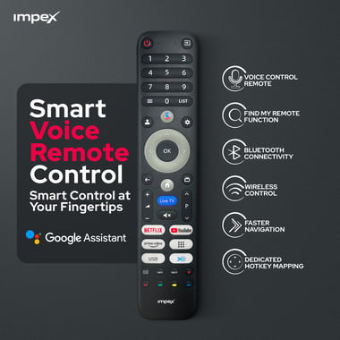 امبيكس 55 بوصة تلفزيون ذكي,دقة 4 كيه ليد,60 Hz,اسود,Impex evoQ 55" Ultra HD GOOGLE LED TV
