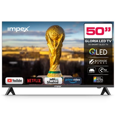 Impex 50" Smart Tv,Full Hd Qled,60 Hz,Black,Impex Gloria 50 Inch Qled Smart Tv