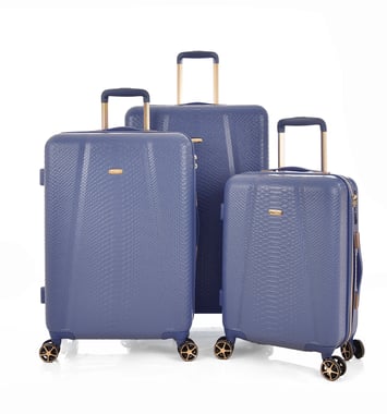 Track Luggage Set Of 3 (20"/24"/28"),3 Pieces,Blue