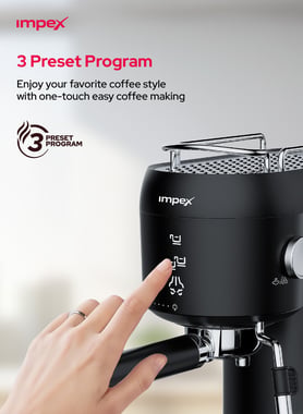 Impex Espresso Machine,1.0 L,Black