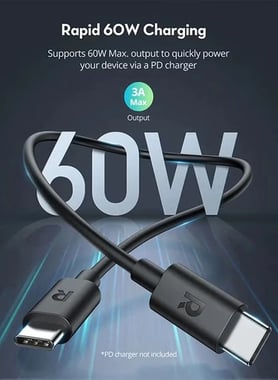 Ravpower Rp-Cb1022 Ravpower Rp-Cb1022 Type-C To Type-C Cable 2m Tpe Black Sync & Charge Cable,2.1 Cm,Black