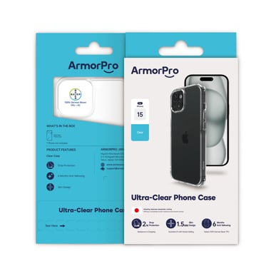 Armorpro Iphone 15 Back Cover Mobile Case,Clear