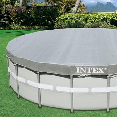 Intex Above-Ground Pool Cover 549 Cm×549 Cm×12 Cm,Drawstring,Grey