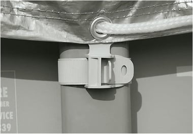 Intex Above-Ground Pool Cover 488.00 Cm×488.00 Cm×20.00 Cm,Drawstring,Grey