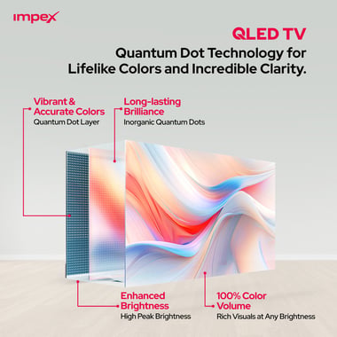 امبيكس 55 بوصة تلفزيون ذكي,دقة 4 كيه ليد,60 Hz,اسود,Impex evoQ 55" Ultra HD GOOGLE LED TV