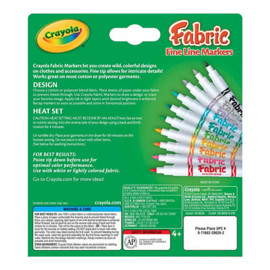 Crayola Fabric Marker,Assorted Color