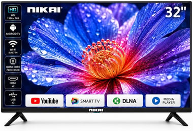 نيكاي 32 بوصة تلفزيون ذكي,دقة كاملة ليد,60 Hz,اسود,NTV3200SLED4