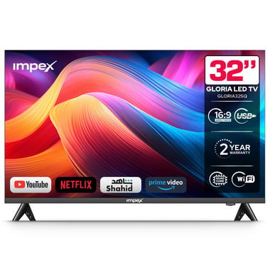 امبيكس 32 بوصة تلفزيون ذكي,دقة اتش دي كيو ليد,60 Hz,اسود,Impex 32" Android Smart QLED TV