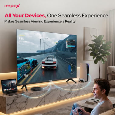 امبيكس 50 بوصة تلفزيون ذكي,دقة كاملة كيو ليد,60 Hz,اسود,Impex Gloria 50 Inch QLED Smart TV