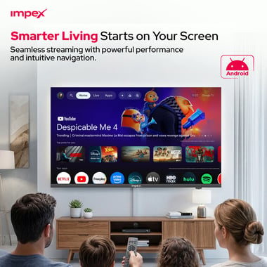 امبيكس 50 بوصة تلفزيون ذكي,دقة كاملة كيو ليد,60 Hz,اسود,Impex Gloria 50 Inch QLED Smart TV