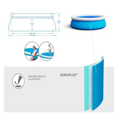 Bestway Above-Ground Pool 183 Cm×183 Cm×51 Cm,3 Person,Blue